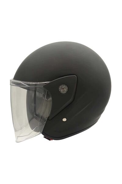WUTUTUMOTORS Pro Helmet F-022 Yarım Kask Mat Siyah