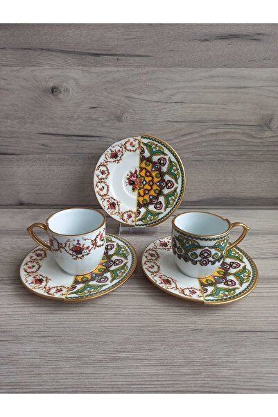 EMİRA HOME Verde Turkish Coffee Cup Set for 6 People