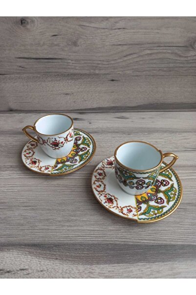 EMİRA HOME Verde Turkish Coffee Cup Set for 6 People