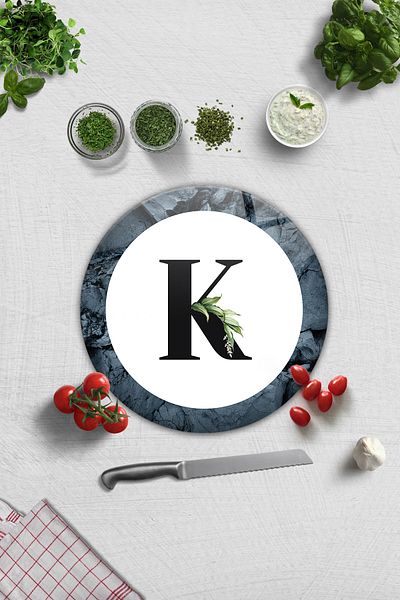 Decorita Glass Cutting Board - Glass Cutting Board |   Letter Design |   K |   Diameter32Cm