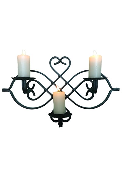 AJU Mumluk Ferforje Aplik Duvar Dekoratif Süslemeler Şamdan Ev Bahçe Balkon O...