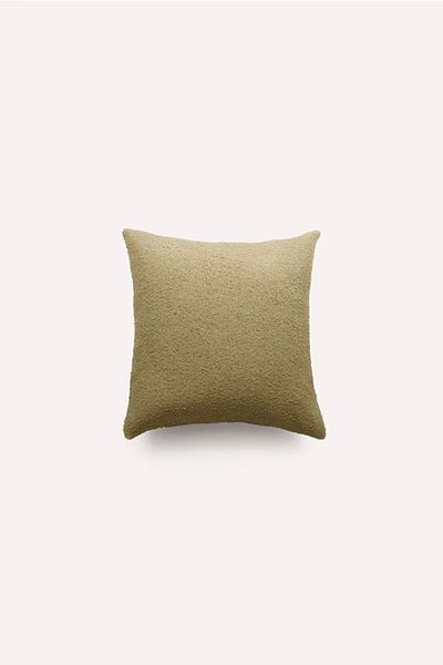 hoom concept Teddy Light Brown Throw Pillow Full of Fiber Inside