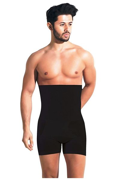 by İGP Men's Black Form Angel Belly Hip Enhancer Double Effect High Waist Boxer Corset