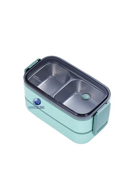Vagonlife Green Portable 1400ml Steel Lunch Box - Lunch Box Compartment Bl50002-2