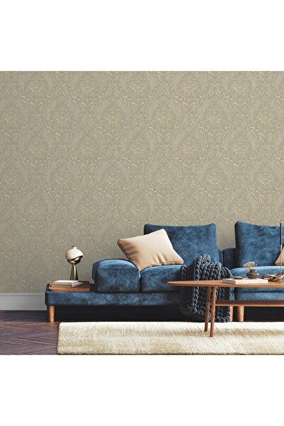 Adawall Dante 1401-5 Damask Desenli Duvar Kağıdı Koyu Krem