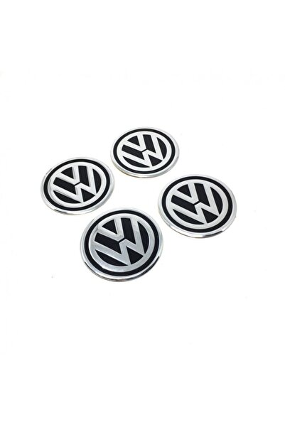 Genel Markalar Volkswagen Alüminyum Yapıştırma Jant Göbeği Siyah 4'lü 60mm