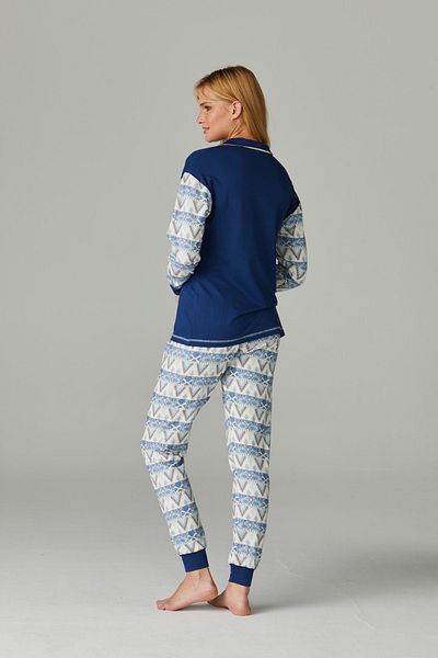 Feyza Pijama Σετ γυναικείες πιτζάμες με γιακά πουκάμισο Lucy