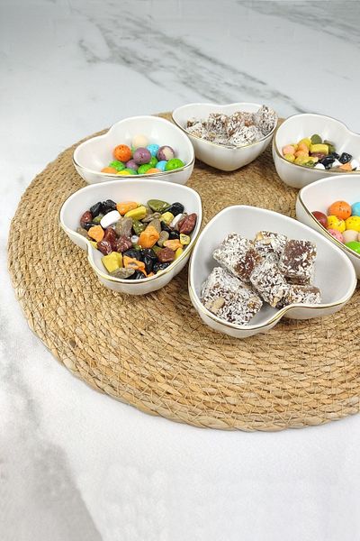 Digithome Silk Porcelain Gold Gilt 6-Piece Heart Bowl 10 Cm - 64623 Bh-12g C320.045