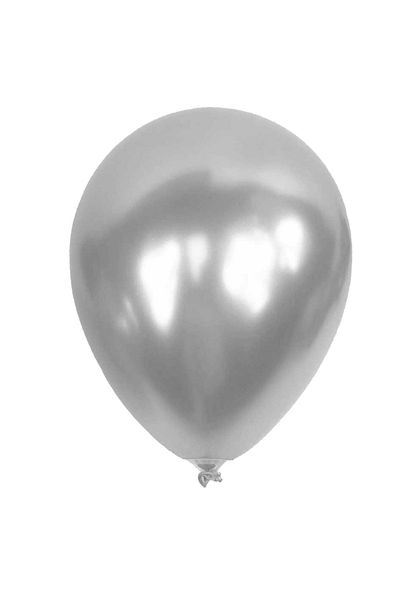BalonEvi 100 Pieces Metallic Silver Balloons