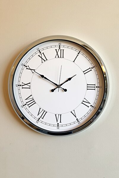 Genel Markalar 52 Cm Krom Metal Retro Dekoratif Duvar Saati