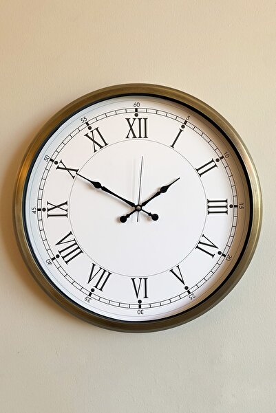 Genel Markalar 52 cm Eskitme Metal Retro Dekoratif Duvar Saati