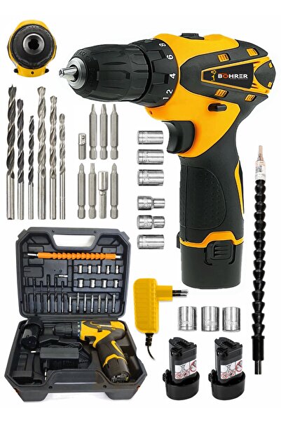 BÖHRER 18 V Bakır Sargılı Dark Orange +24 Parça Çift Akülü Şarjlı El Tipi Vid...