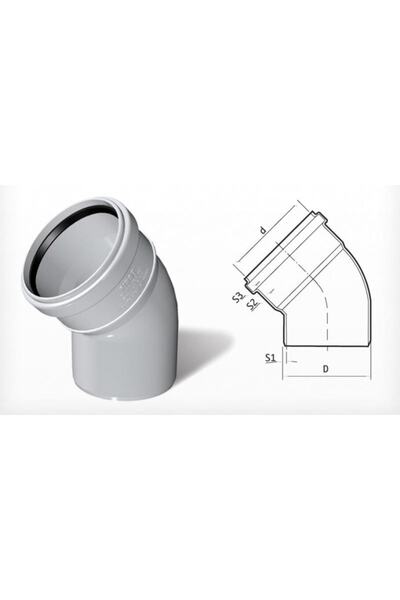 FIRAT Boru 200/45° Pvc Açık Dirsek (1 Adet)