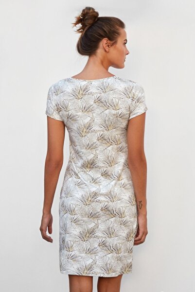 Catherine's Palmiye Desenli Midi Elbise