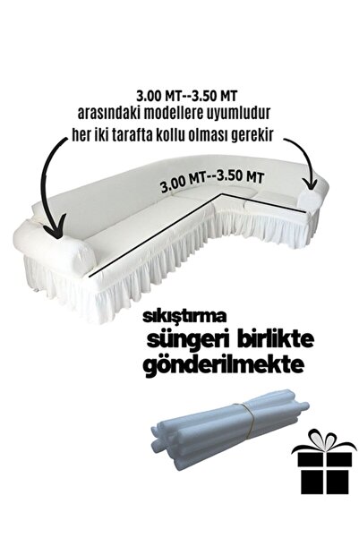 AK LALE Сірий чохол для дивана - L Комплект меблів Brc-kosetakım Диван Диван