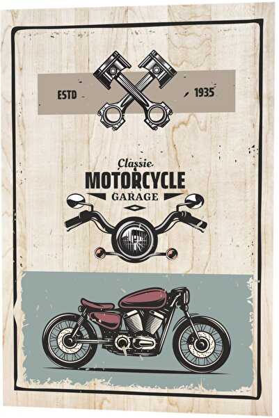 Hayat Poster Poster retro din lemn cu model din lemn de serviciu de garaj clasic