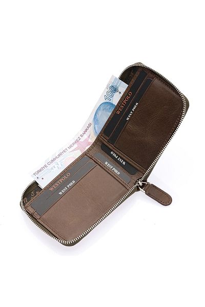 Fiyaka Wp-534c Θήκη κάρτας με φερμουάρ\πορτοφόλι Καφέ