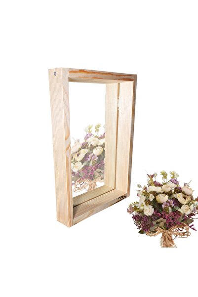 Barış Dizayn Doğal Ahşap Duvar Makyaj Aynası Ayna Dikdörtgen Çerçeveli