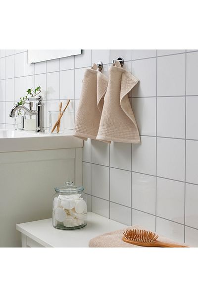 IKEA 3 τεμάχια μικρή πετσέτα μπάνιου 30x30 εκ. Πετσέτες προσώπου 3 τεμαχίων μπεζ βαμβάκι