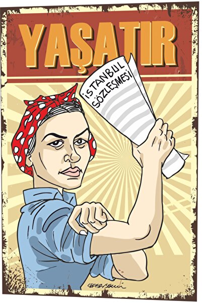 Hayat Poster معاهدة اسطنبول تجعلنا نستطيع القيام بذلك ملصق خشبي عتيق الطراز