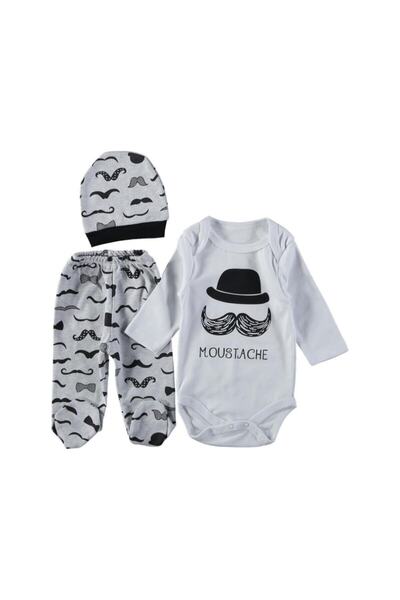 Mini Bird Boy's Mustache Hat Baby Set