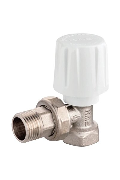 KAS Köşe Rakorlu Radyatör Vana 1/2? Köşe Rakorlu Radyatör Vana