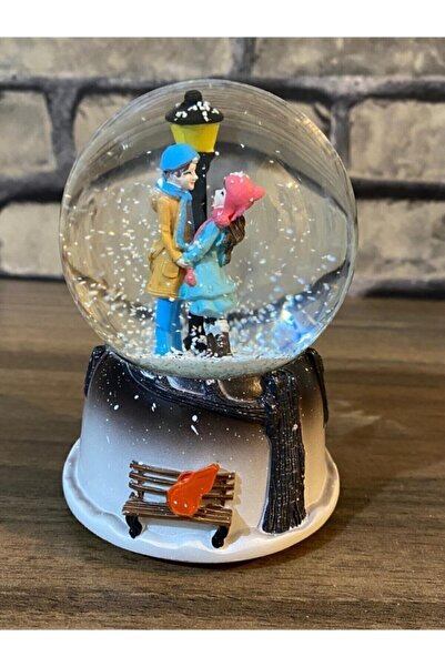 REDLİP COSMETİC Romantik Aşıklar Işıklı Müzikli Kar Küresi