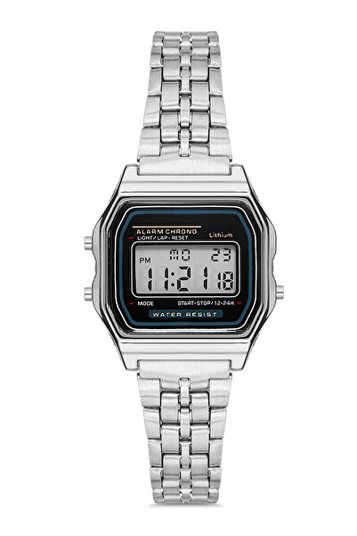 Twelve Kadın Gümüş Retro Mini Dijital  Kol Saati