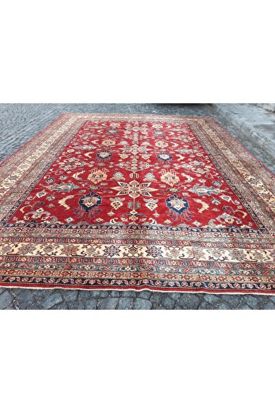 El Dokuması Afgan Büyük Taban Halısı- 372x480 Cm- Ovr66