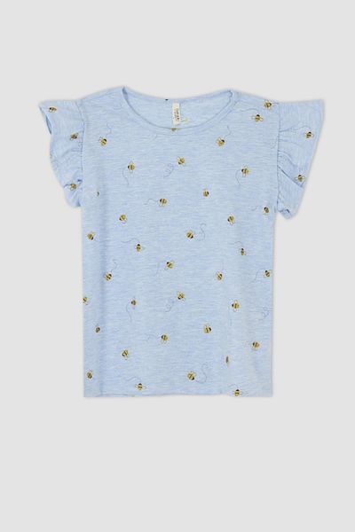 DeFacto Girl's Patterned Short Sleeve Shorts Pajama Set