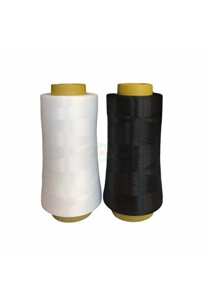 Bukle İplik 150 Denye Siyah Beyaz Overlok Iplikleri ( 2 Adet Gönderim - Ev Ti...