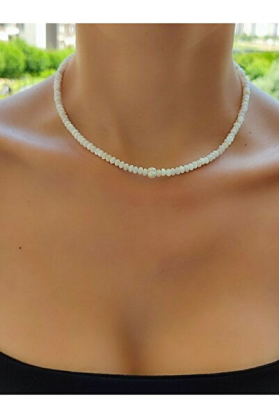 elinasaccessories Özel Tasarım El Yapımı Sedef Taşlı Kolye Gerçek Inci Kolye ...