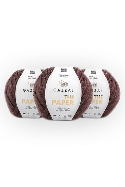 Gazzal The Paper 3 Pack Μαλακό Χαρτί Σχοινί Πλεκτό Χέρι, 100 Gr, 100 Mt Taka Yarn (3959)