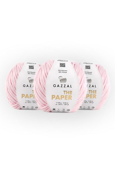 Gazzal The Paper 3 Pack Μαλακό χαρτί πλεξίματος χειρός, 100 gr, 100 Mt Taka Yarn (3955)