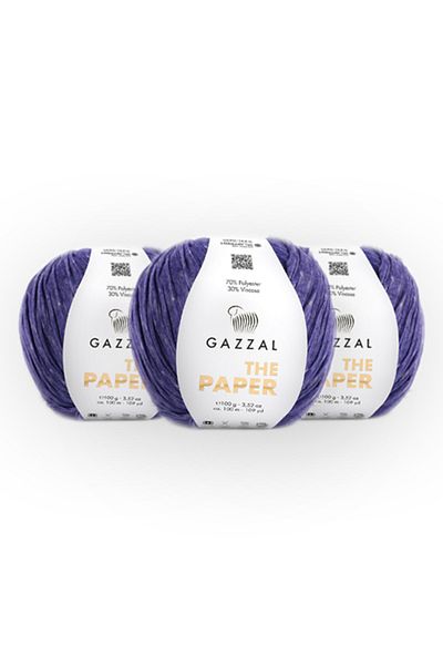 Gazzal The Paper 3 Pack Μαλακό χαρτί πλεξίματος χειρός, 100 gr, 100 Mt Taka Yarn (3952)