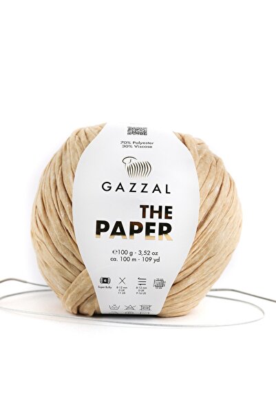 Gazzal The Paper Yumusak Kagıt Ip El Örgü Ipligi, 100 Gr, 100 Mt Taka Yarn (3957)