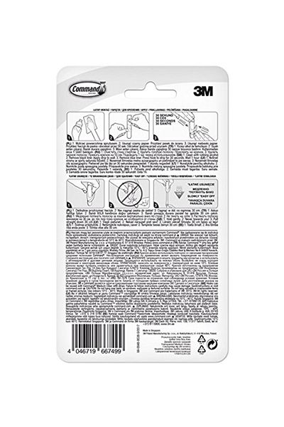 COMMAND 17091 Transparent Hanger, Medium Size