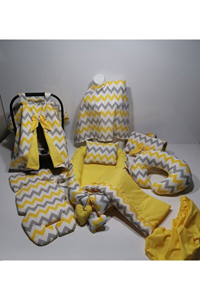 Balamira Sarı Zikzak 10 Parça Babynest Seti