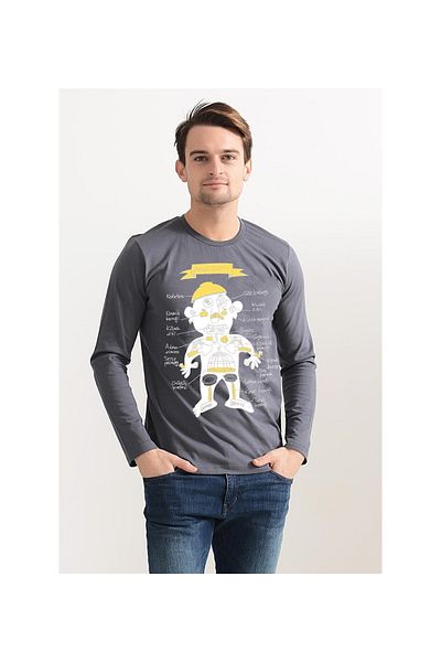 Tshirthane Φούτερ με μακρυμάνικο καπνιστό μπλουζάκι Anatomy Funny printed