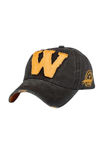PERLOTUS Who What Why W Anthricite Distressed Men's Women's Baseball Sports Cap