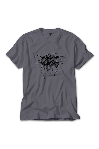 Z zepplin Darkthrone Logo2 تي شيرت رمادي