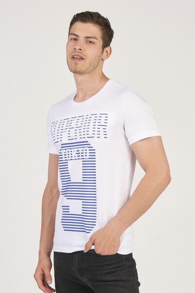 Mascarano 100% Cotton Embossed Printed Crew Neck Men's T-shirt