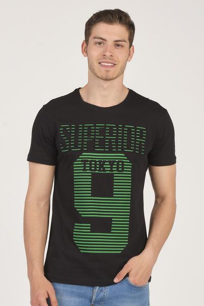 Mascarano 100% Cotton Embossed Printed Crew Neck Men's T-shirt