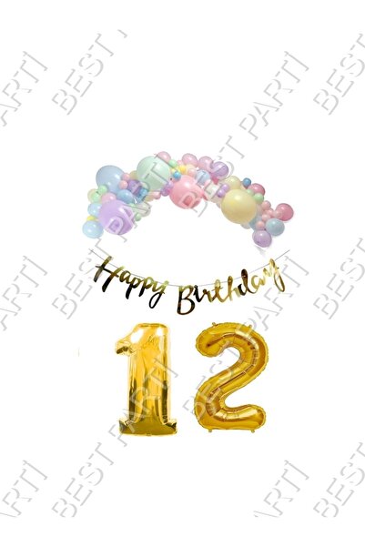BEST PARTİ DOĞUM GÜNÜ PARTİ SÜSLERİ Happy Bırthday Yazılı Kaligrafi Banner Ma...