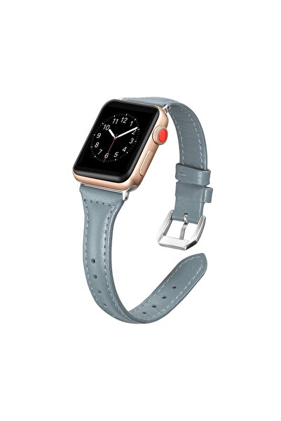 BİPOWER Apple Watch Uyumlu 42-44mm Krd13 Deri Kordon