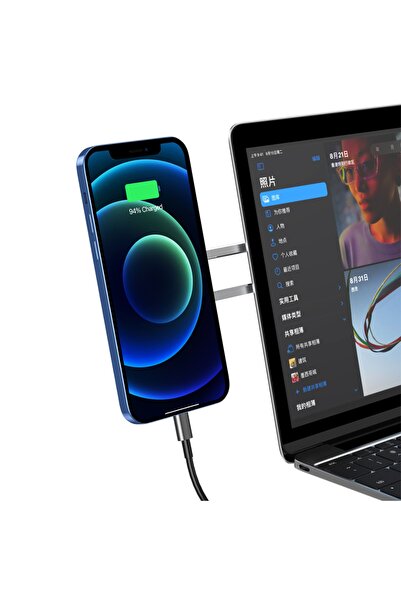 Genel Markalar E2m Std-09 Laptop Için Metal Telefon Tutucu Gri