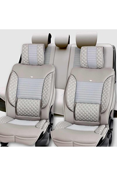 Stil Fiat Egea Hb Luxury Leather Auto Seat Cover Front and Rear Gray
