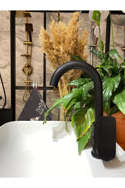 İSAOĞLU YAPI Black Sink Faucet Black Sink Faucet Matte Black Bathroom Faucet