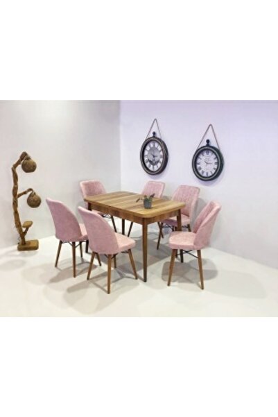 Kaktüs Avm 6 Kişilik Açılır Masa Sandalye Takımı Mutfak Masası Takımı Salon M...