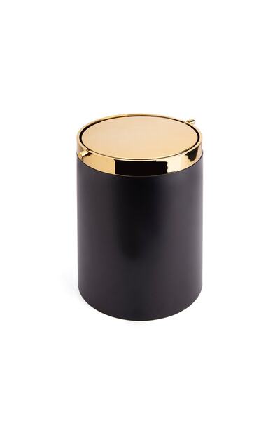 Genel Markalar Banyo Çöp Kovası 4 L Siyah-gold Renk